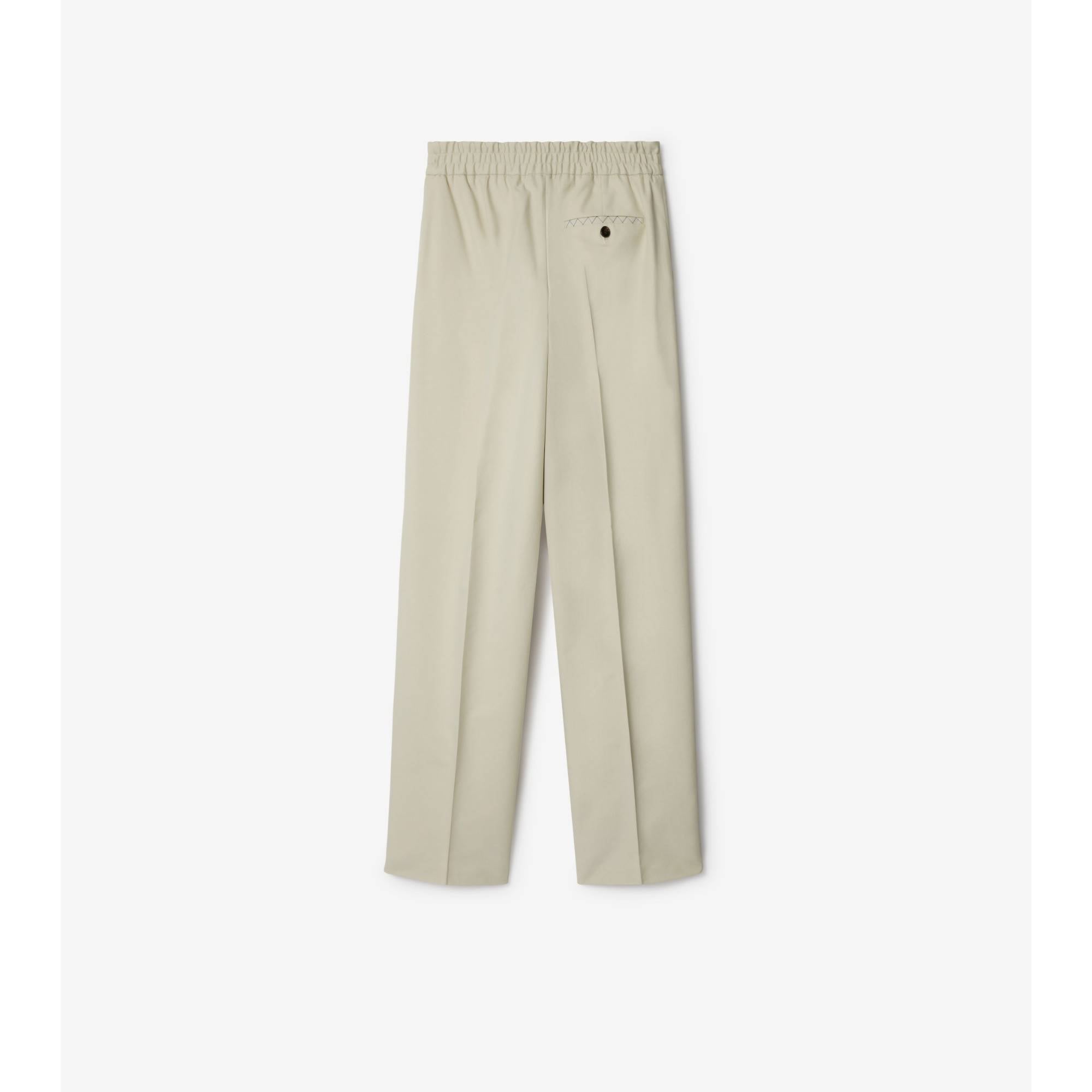 Cotton Blend Trousers - Plaster